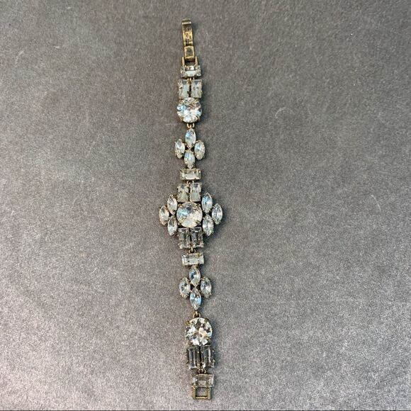 J. Crew Vintage clear crystal rhinestone bracelet - Picture 4 of 13